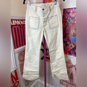NWT KERRI Rosenthal Cream Flare & Wide Leg Jeans